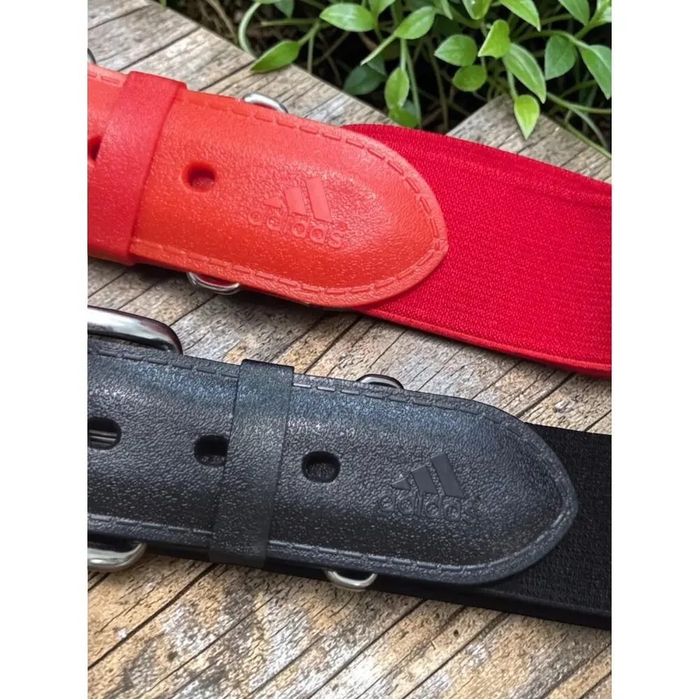 Adidas Belt Bundle Lot Red And Black Adjustable  Stretchy M/L